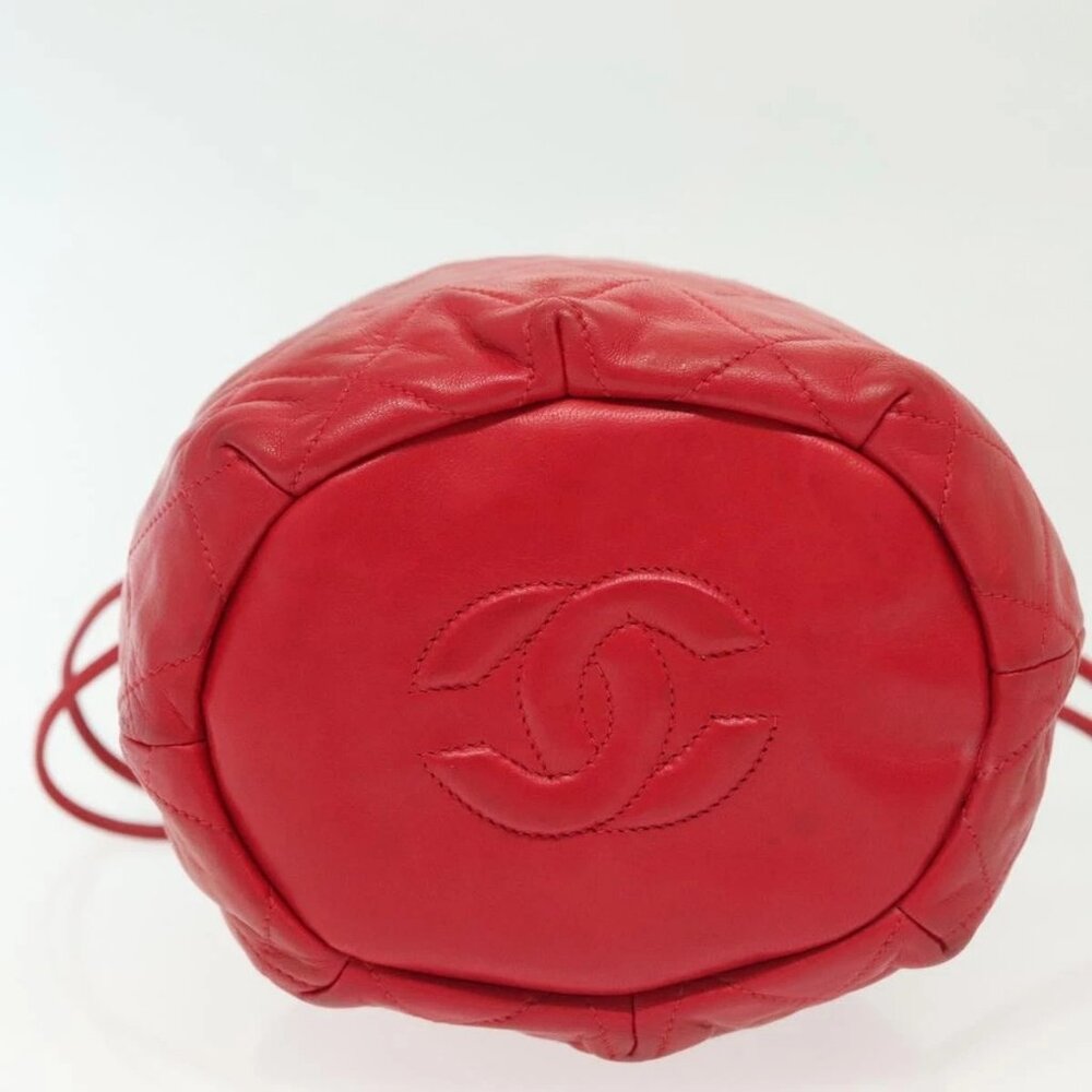 CHANEL Matelasse Chain Shoulder Bag Leather Red Gold CC Auth 142310 - Picture 7 of 16